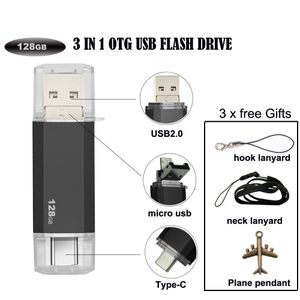128GB OTG Usb Flash Drive +micro Usb + Type C