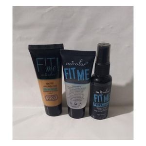 Micolor 3 Pcs Fit Me Primer + Pro. Setting Spray Fixer +foundation