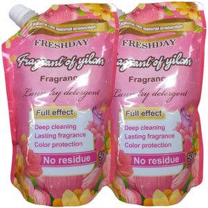 Fresh Day 2×500ml Fragrant Of Yiron Laundry Detergent _ Full Effect Deep Cleaning, Lasting Fragrance, Colour Protection, No Residue 