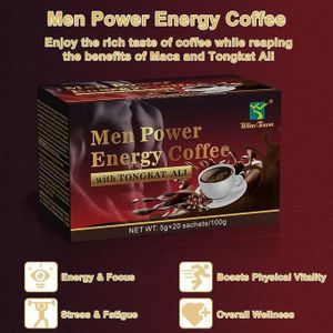 Organic Wins Town Men Power Energy Coffee, an instant coffee blend designed for men. 