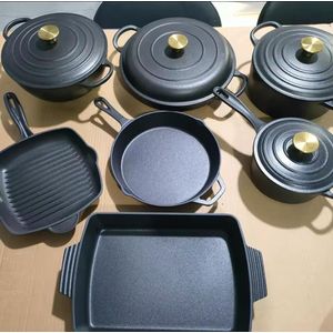 NSFE 11 pcs Enamel Cast iron cooking pots