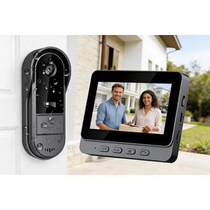 Video doorbell intercom with screen waterproof smart home video doorbell with screen night vision door bell with camera
