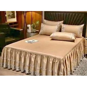 3pcs Bed Skirt - Brown