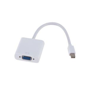 For MacBook Air Pro Mini Thunderbolt Mini DisplayPort Display Port Mini DP To VGA Cable Adapter 1080P for HDTV Monitor- White
