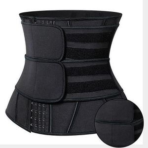 Women Waist Trainer Plus Size Latex Double Belt Waist Trainer 7 Steel Bones