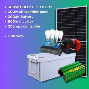 Sunnypex 300 Watts Solar Panel Special All Weather Fullkit + 200AH Battery + 1000W Solar Inverter + 30 Ah Charge Controller