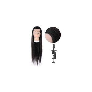 Mannequin Hairdressing Clamp Stand Head With Synthetic Hair