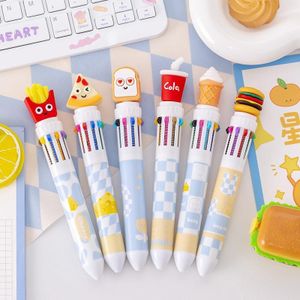 10 Colors Multicolor pen Retractable Rollerball Colored Pens Novelty Hamburger Bread Pizza Ice Cream Pens for School Office Stationery Writing Supplies - 0.7mm Multicolor