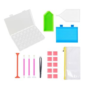 29pcs/set 5D DIY Rhinestone Painting Tools And Accessories Kit With Diamond  Embroidery Cover And Multi-size Paintbrushes For Adults Making Art Craft T