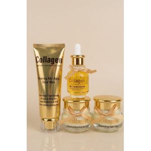 Collagen Restoring Anti-Aging Facial Wash,Anti-Aging Serum,Restoring Nourishing Day Cream and Regenerating Night Cream