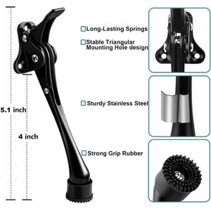 1 piece foot-operated doorstop, non-slip rubber base, adjustable folding metal doorstop, suitable for door gaps less than 8cm.