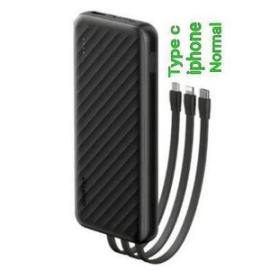 Oraimo Longlasting 10000 MAh Portable Power Bank Slice Link With Inbuilt Charging Cables For iphone, Normal Type C