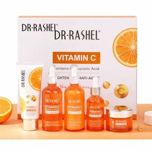 DR RASHEL Vitamin c brightening & anti aging 5 in 1 set (cleanser,cleansing milk ,toner ,serum ,face cream )