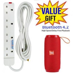 Inextention Power King Commercial & Home Best 4 Way Power Extension With Long Cable // Power extenson -+ bluetooth speaker