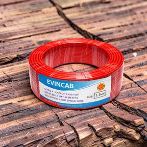 Evin  1.5mm Red Single Core Solid Stable Performance Durable PVC Indoor Electrical Wiring Cable 