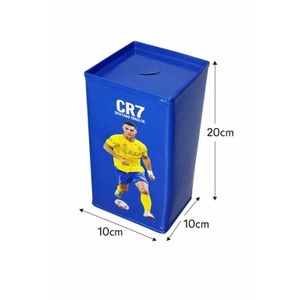 Handmade Cristiano Ronaldo CR7 Tin Coin Bank – Football Fan Piggy Bank  Unique Sports Gift Soccer Room Decor