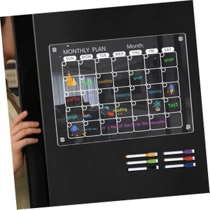 Monthly Magnetic Dry Erase Board Acrylic Fridge Planner Magnetic Chores Chart - comes with pens