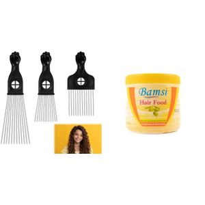   3PCS AfroCombs-black + free 50g hair food