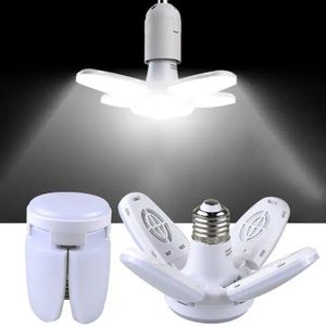 Latest Version E27 LED Bulb Fan Blade Timing Lamp 28W Foldable Led Light Bulb For Home Ceiling Light Energy Saving Small Garage Nightlight