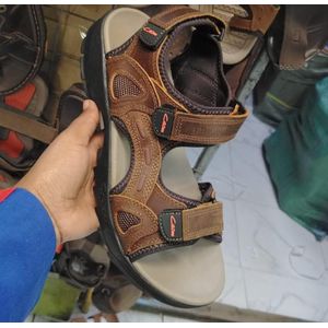 men's brown leather sandals