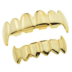 18K   Plated Hip-Hop Teeth Fang Grills Teeth Caps For Cosplay Gold