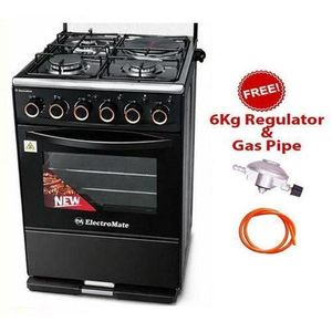 ElectroMate 50x55, 3 Gas Jet Pool Burners + 1 Hot Plate Free Standing Cooker + Electric Oven