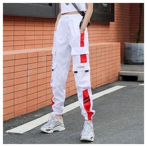 Fashion (Khaki)pants Woman High Waist Pants Solid Skinny Cargo Pants Pockets  Drawstring Joggers Trousers Summer Leggings Casual Pencil Pants WEF