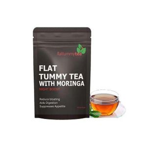flattummytea  Flat Tummy Tea with Moringa (Night Boost) Herbal Tea Pack (28 Bags)