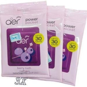 3pcs AER Power Pocket Bathroom Air Freshener Berry Rush – Long Lasting Toilet & Washroom Fragrance
