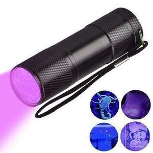 9 LED UV Ultra Violet Purple Flashlight Light Torch For Amber Fake Money Currency Detector - 395 Nm Wavelength.