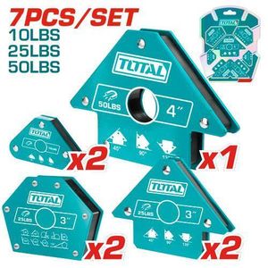 TOTAL Magnetic Welding Holder set Steel Fixed Angle Soldering Positioner Welding Tool Holding Power Welding Accessories 7 pcs