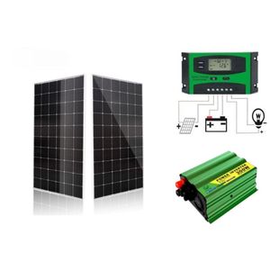 Solarmax 150 Watts Solar Panel Monocrystalline Solar Panel + Free 10A Solar Charge Controller + Free 300W Solar Power Inverter   DC To AC Solar Inverter