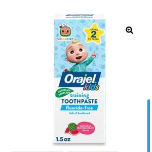 Natural Watermelon Flavour Orajel Cocomelon Training Toothpaste- gentle and safe Toothpaste for Babies 