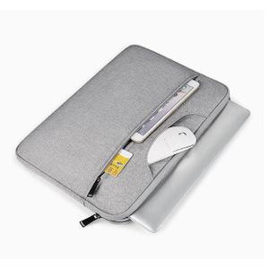 14.1-15.4 Inch Grey Laptop Bag, Waterproof Portable Business Briefcase Handbag for Travel