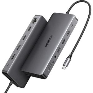 Ugreen CM681 Revodok Pro 13-in-1 USB-C Dock – 4K Triple Display Hub with Dual HDMI, DisplayPort, 100W PD, 10Gbps USB, Ethernet & SD/TF Card Reader