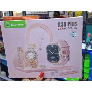 Smartbarry A58 Plus Smartwatch Gift Set for Women with Bluetooth Calling and Fitness Tracking