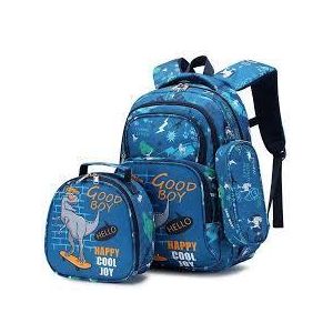 Good Boy Dinosaur Backpack for Kids & Boys School Bags 2PC SET