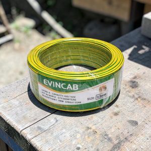 Evin 1.5mm Yellow/Green Single Core Solid Corrosion Resistant Durable Electrical Wiring Cable