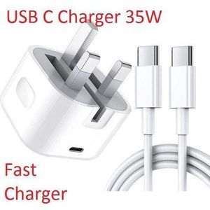 Apple  USB C Charger 35W PD Fast Charger Plug With 1M USB C To C Cable Compatible For IPhone 16 Pro,6 Pro Max,16 Plus,15,15 Pro, IPad Pro,Air,Mini wall charger maximum output power Type C Charge