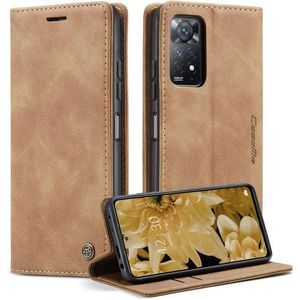 Caseme For Xiaomi Redmi Note 12 Pro 4G Suede PU Leather Wallet Case Flip Folio Stand View Shock-proof Book Matte PU Cover With Card/Cash Slots Kickstand Magnetic Closure