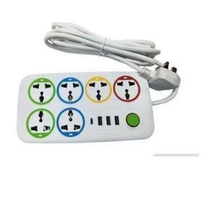 HIGH ASTRA  Quality 6WAY-Way Extension Socket With 3 USB Ports And 1 Type-C Slot – 3M Heavy-Duty Power Strip, Classy Design, 2500W Max Output, 250V-10A