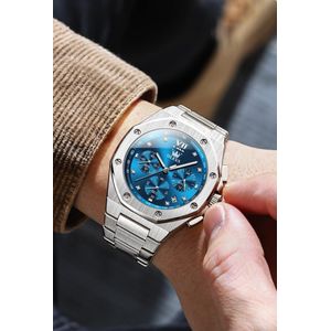 OLEVS Full Chronograph Men’s Watch – 3 Bar Water Resistance, Steel Strap & Night Glow