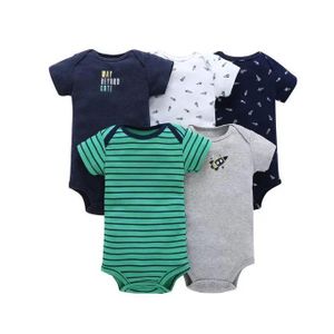 5PCs Newborn Cotton Short-sleeve Onesies/Bodysuit/sleepsuit