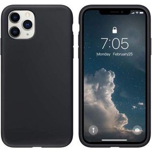 Silicone Case for iPhone 11 Pro 5.8-Inch, Silky-Soft Touch Full-Body Protective Phone Case, Shockproof Cover with Microfiber Lining (Black)