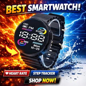 Smart Fitness Watch 2026 – Heart Rate, Steps, Sleep Tracker, Waterproof Bluetooth Smartwatch for Android & iOS