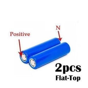 Classic 2pcs 18650 Lithium Rechargeable Batteries 3.7v Cylindrical. Flat Top Battery, with Protection PCB