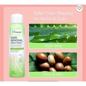 Disaar Hair Removal Spray Foam, Painless & Smooth infused with Aloe Vera & Shea Butter