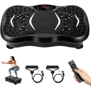 Upgraded Vibration Plate Exercise Machine for home and gym workout,  Fitness Platform for Lymphatic Drainage, Whole body Massage, Remote, Bluetooth, Black