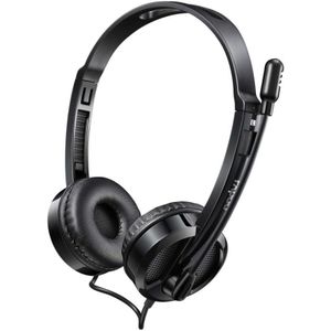 Rapoo  H100 Wired Headset – 3.5mm Audio Jack, Noise-Reducing Microphone, Lightweight Comfort, Black
