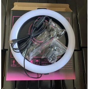 25cm LED Beauty Selfie Ring Light with 10-Inch Fill Light & Tripod Stand 200cm
